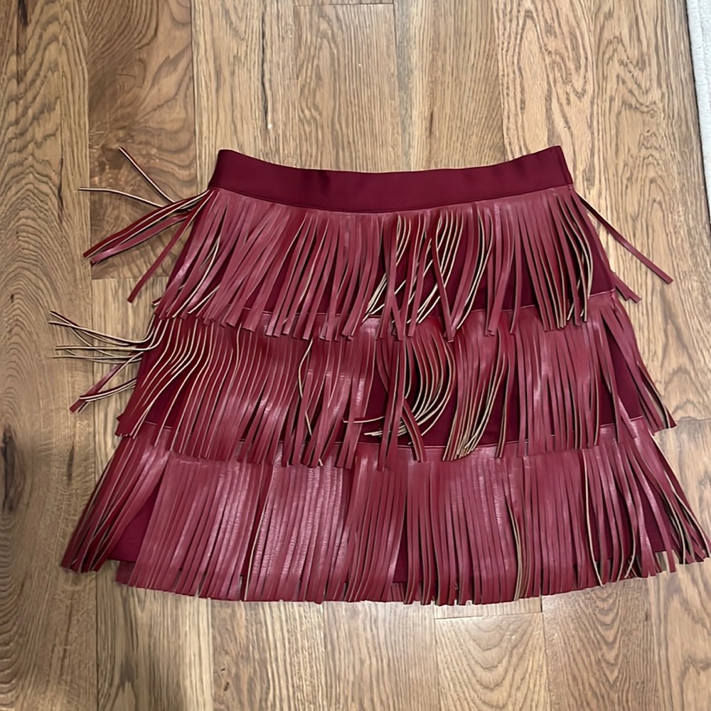 Garnet Fringe layered Skirt NEW with tags